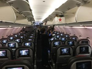 The view from the back of the plane