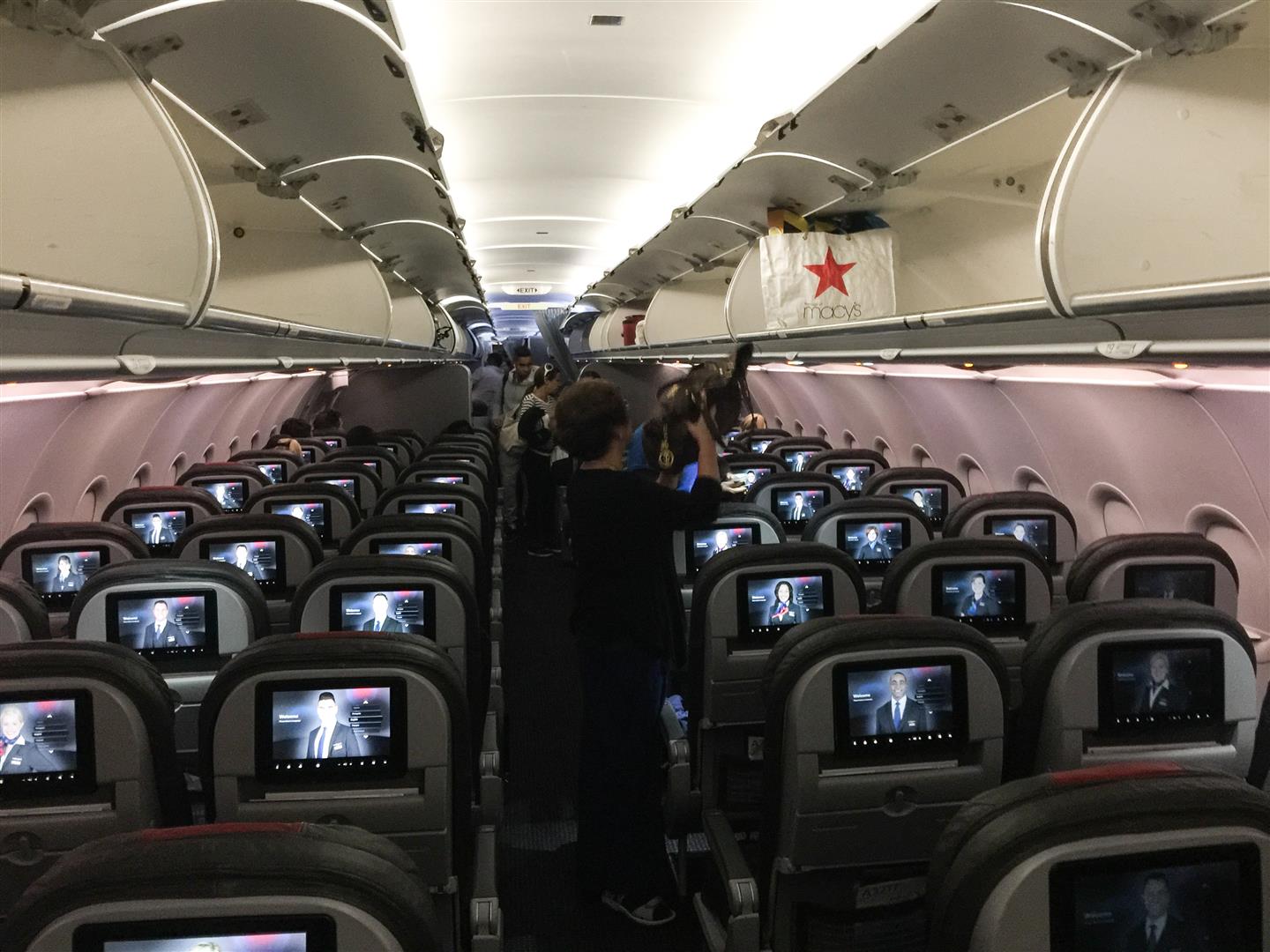 The view from the back of the plane