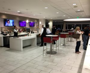 Bar next to the snacks makes for tight quarters, but it didn't seem to bother anyone.