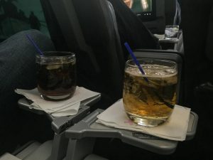 Free drinks before and after takeoff can't hurt either!