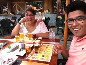 My wife and I laughing all the way to the bank - Kona Brewing Company, Kona, HI
