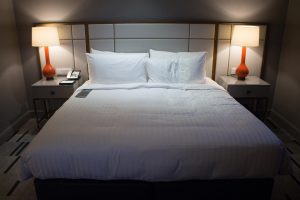 The bed, comfortable as ever, has a few USB ports by each nightstand!