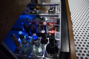 Next to the closets, you can satisfy most cravings and thirsts!