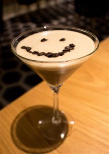 The Chocolate Martini, with a special coffee bean smiley face :3