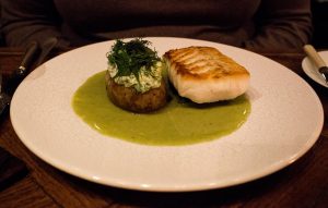 The comforting Hake with Baked Potato