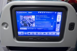 The inflight Entertainment on the Cathay Pacific B777-300ER