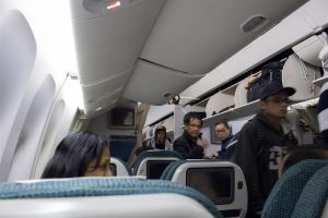 View of the Premium Economy Cabin from the window seat