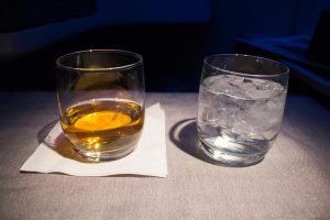 I'm glad the stewardess offered some ice water with my generous serving of whiskey - sometimes, it is better with a bit of water!