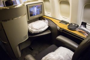 The other side of the Flagship First Class seat