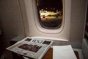 Only one window in the bulkhead business seat