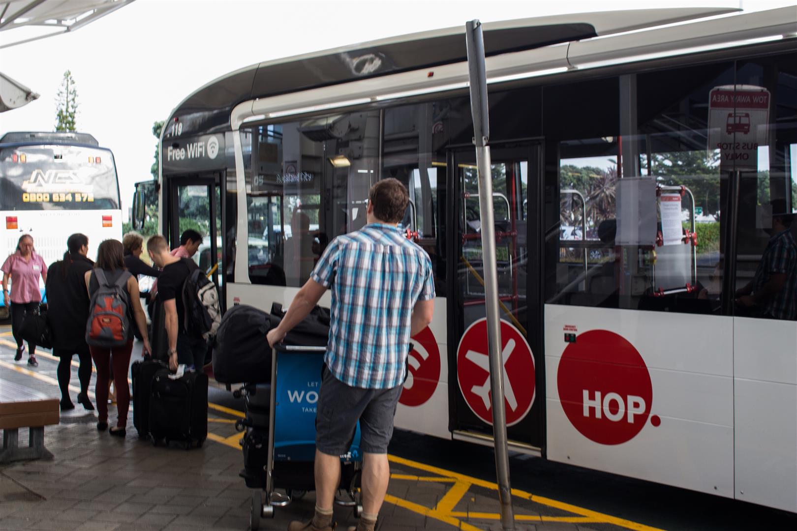 The Sky Bus also has space for your luggage if you need it!