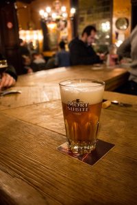 You can get a tumbler-like pint glass. It all depends on the beer you get!