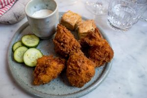 Crispy, succulent fried chicken!