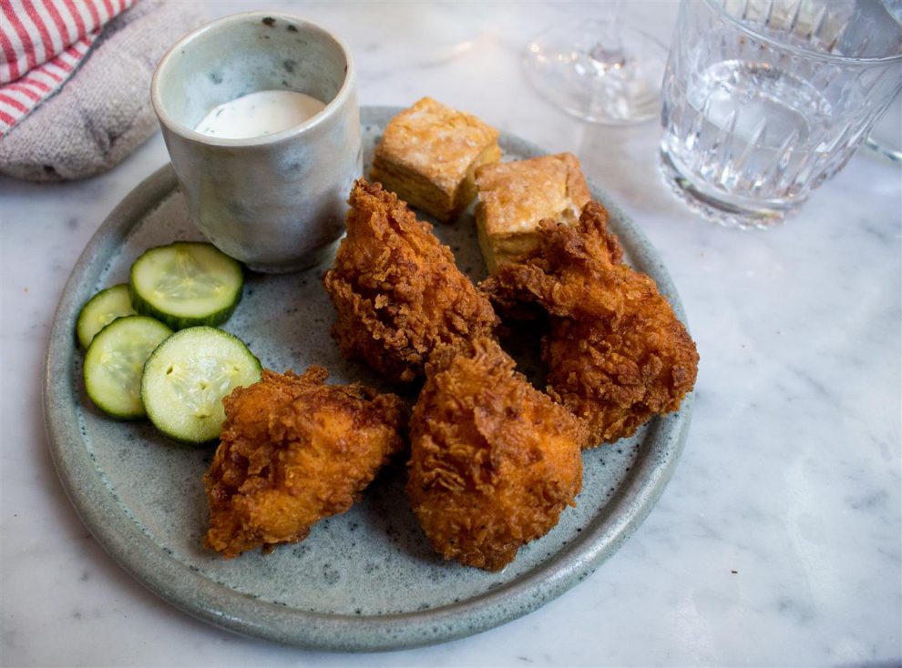 Crispy, succulent fried chicken!